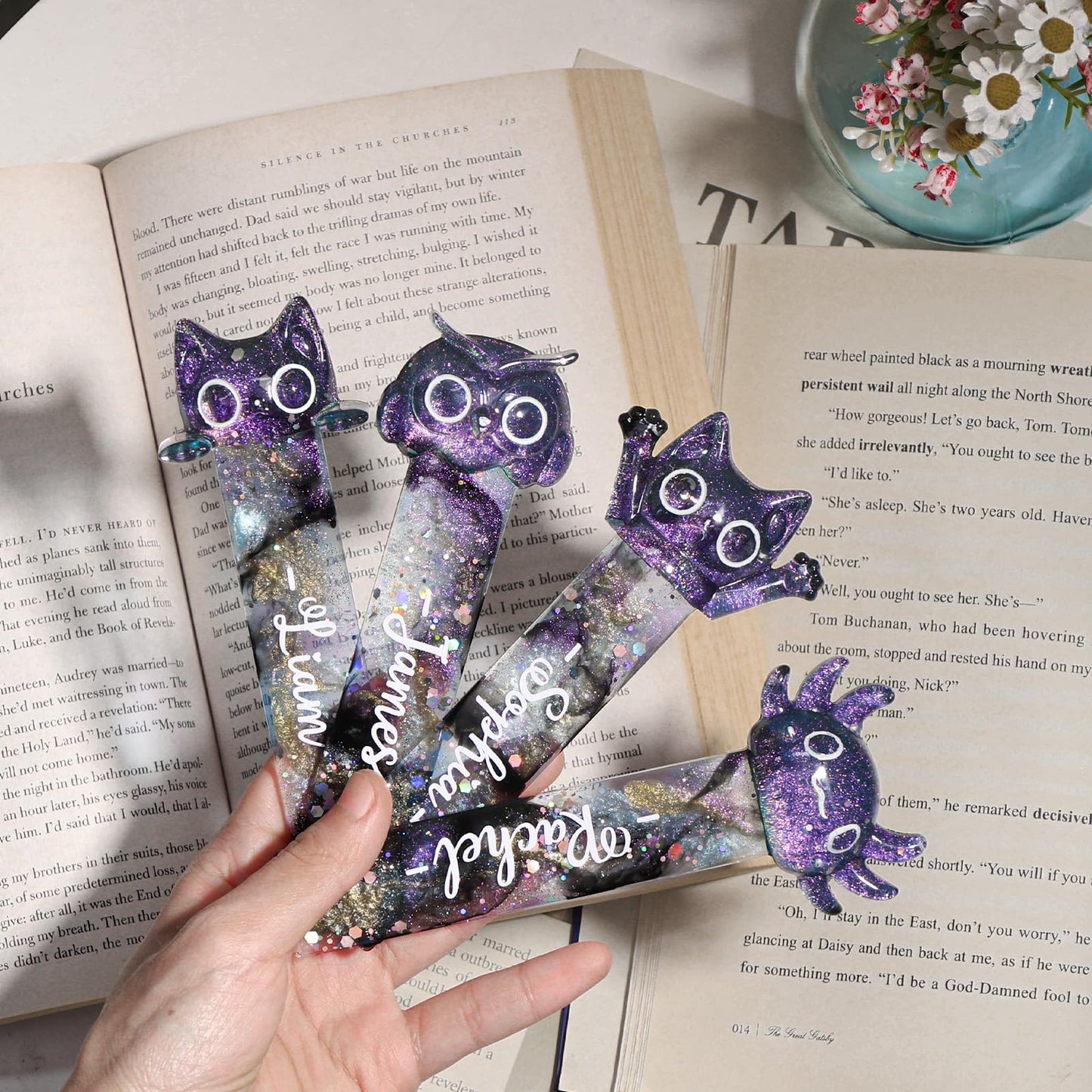 LET'S RESIN Bookmark Resin Molds, Cute UV Resin Bookmark Molds with Paperclip Pattern 3mm Thin,Bookmarks Silicone Molds for Epoxy Resin Crafts,Gifts for Book Lovers