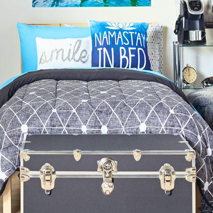 Rhino Trunk & Case Classic XXL Home Storage & College Trunk With Wheels - 36”x18”x18”, Seats 1500+ lbs, Soft-Close Lid. USA Made Secure Dorm Furniture, Organization, Steamer Style Blanket Chest