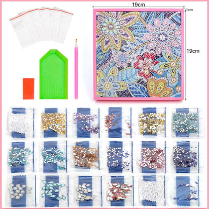 ZUYUSUT Flower Diamond Art Painting Kits for Kids with Wooden Frame Girls Art Crafts Rhinestone Gem by Number Kits Birthday