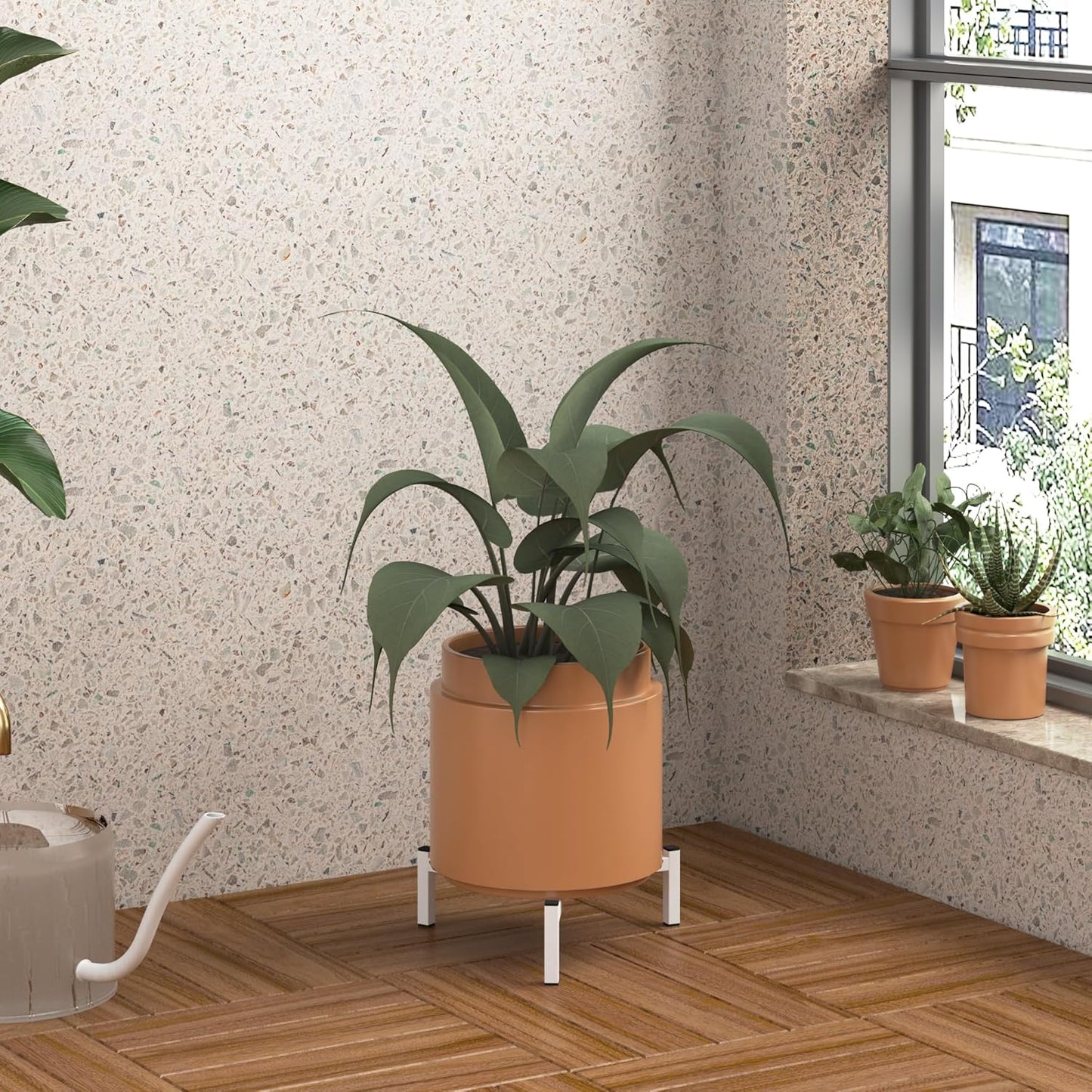 Adhoklop 2 Pack 8-14 Inch Adjustable Plant Stand Indoor for Pots, Heavy-Duty Metal Flower Pot Holder Indoor/Outdoor