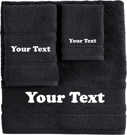 3-Piece Set; 1 1 1 Personalize Your Towels with Custom Embroidery: Names, Monograms, and Initials. Perfect For Kids
