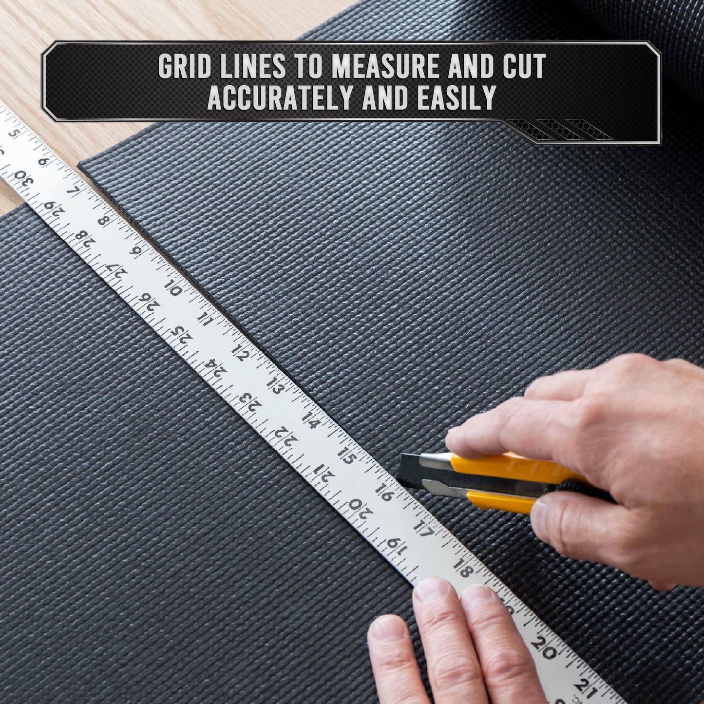 Precision Defined Professional Grade Tool Box Liner, 16 ft x 16", Black | Tool Box Drawer Liner, Shelf Liner Non Slip Mat, Thick Cabinet Shelf Liner, Toolbox Drawer Liner