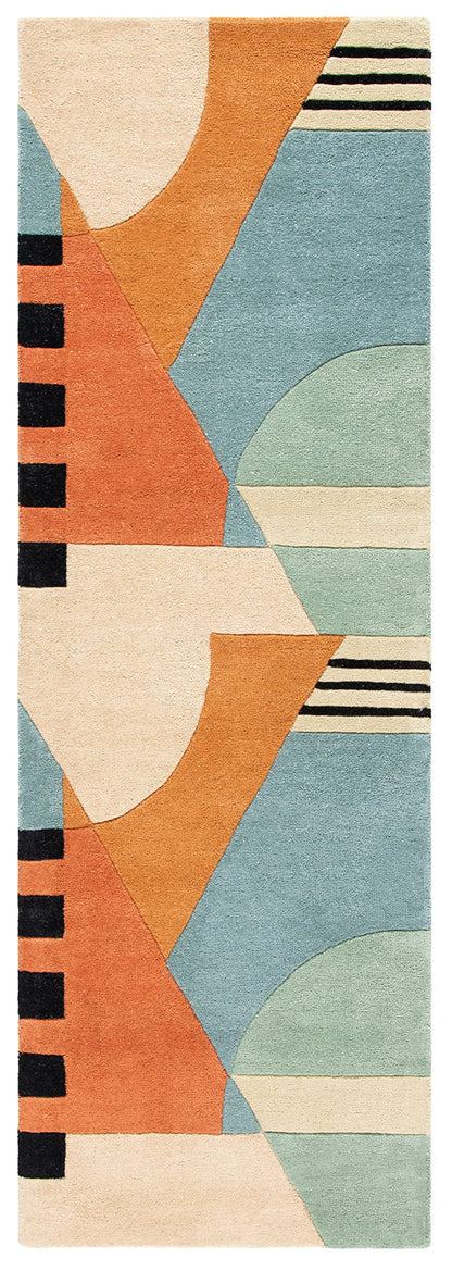 SAFAVIEH Rodeo Drive Collection Runner Rug - 2'6" x 20', Gold, Handmade Mid-Century Modern Abstract Wool, Ideal for High Traffic Areas in Living Room, Bedroom (RD863A)