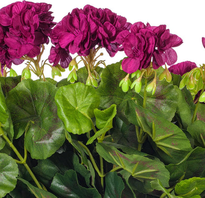 Vickerman Everyday Artificial Purple Geranium Bush 17.5" - Premium Faux Floral Decor for Weddings or Everyday