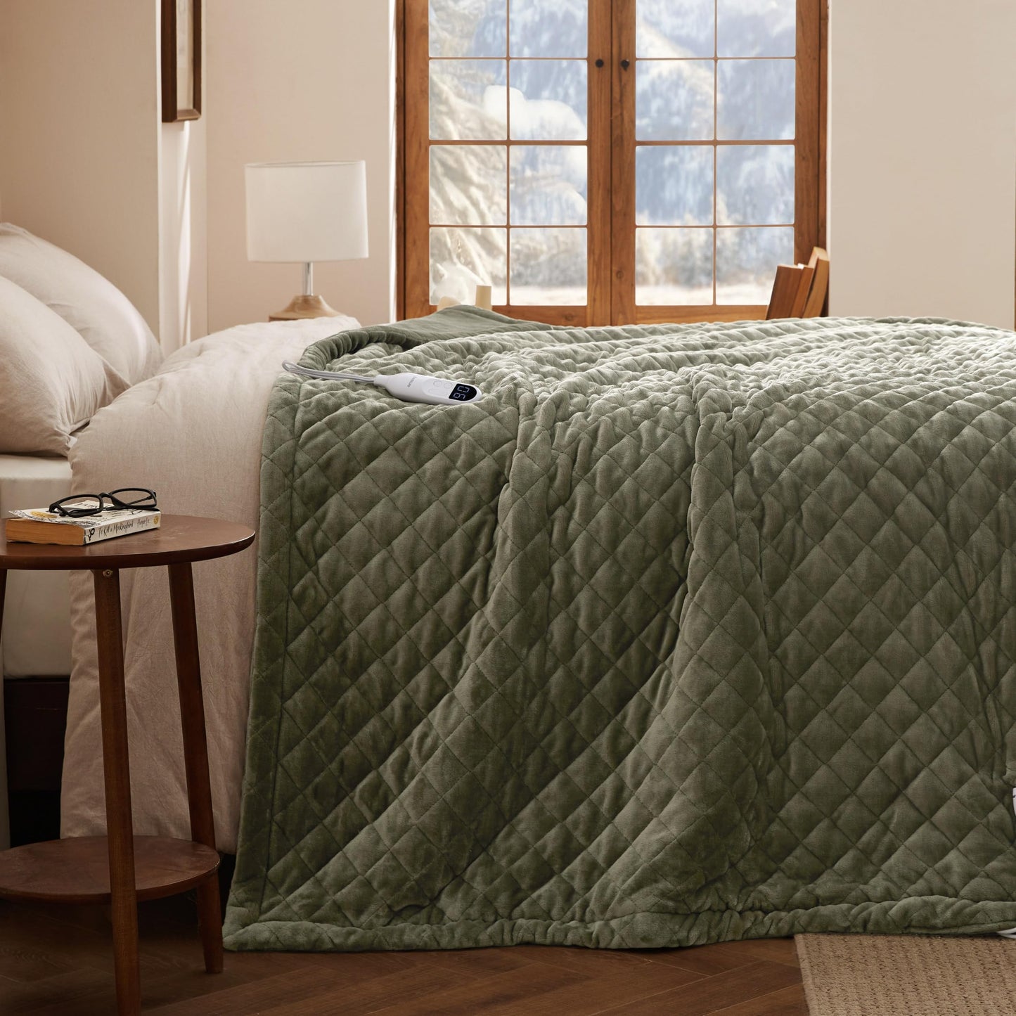 Bedsure Electric Blanket King Size - Dual Control Heated Blanket King Size, Fast Heating with 10 Time Settings & 10 Heat Settings, Warm Gift for Grandma (100x90 inches, Grey)