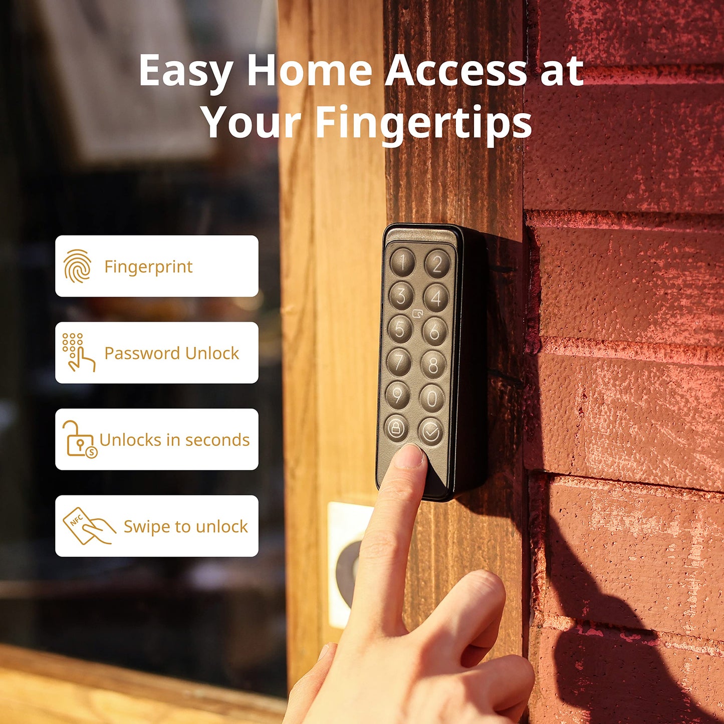 SwitchBot Smart Lock WiFi, Keyless Entry Door Lock, Smart Door Lock Front Door, Electronic Smart Deadbolt, Fits Your Existing Deadbolt in Minutes,Great for Airbnbs, Vacation Rentals and More