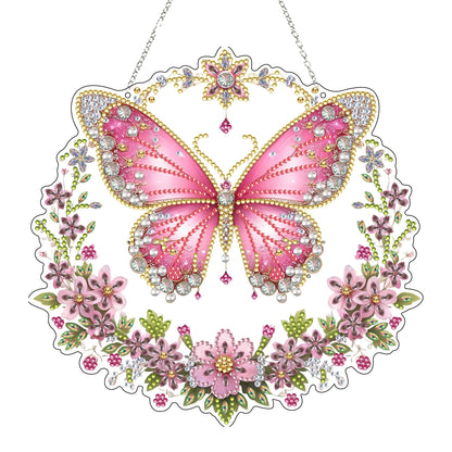 DIY Hanging Diamond Art Kit for Adults, 5D Acrylic Gem Art Window & Wall Pendant, Diamond Painting Ornament for Home Decor (Butterfly)