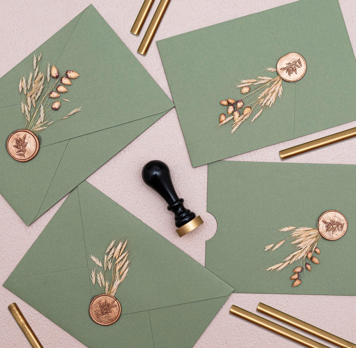Pack of 50 Premium Mailable Glue Gun Sealing Wax Sticks for Mini Glue Guns – Antique Gold Wax Seals for Letters, Invitations, Cards, Envelopes & Gifts