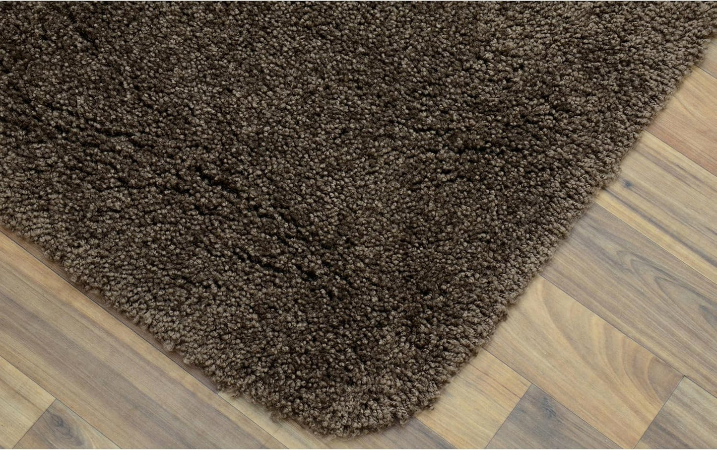 Garland Rug 3 Set Set Serendipity Brown Chocolate Piece (Toilet Cover, Contour Rug, Bath Rug) Shaggy Nylon Washable