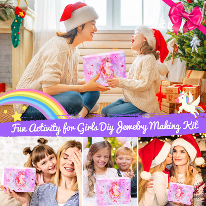 AMAZING TIME 130 Pcs Charm Bracelet Making Kit, Jewelry Toy for Girl Age 8-12 Beads Craft Set for 5 6 7 8 9 10 11 12 Year Old Teenage Birthday Gift
