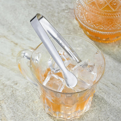 6PCS Mini Small Tiny Tongs - 4.25 Inch Stainless Steel Tongs for Serving Food, Durable Kitchen Metal Tongs for Ice,