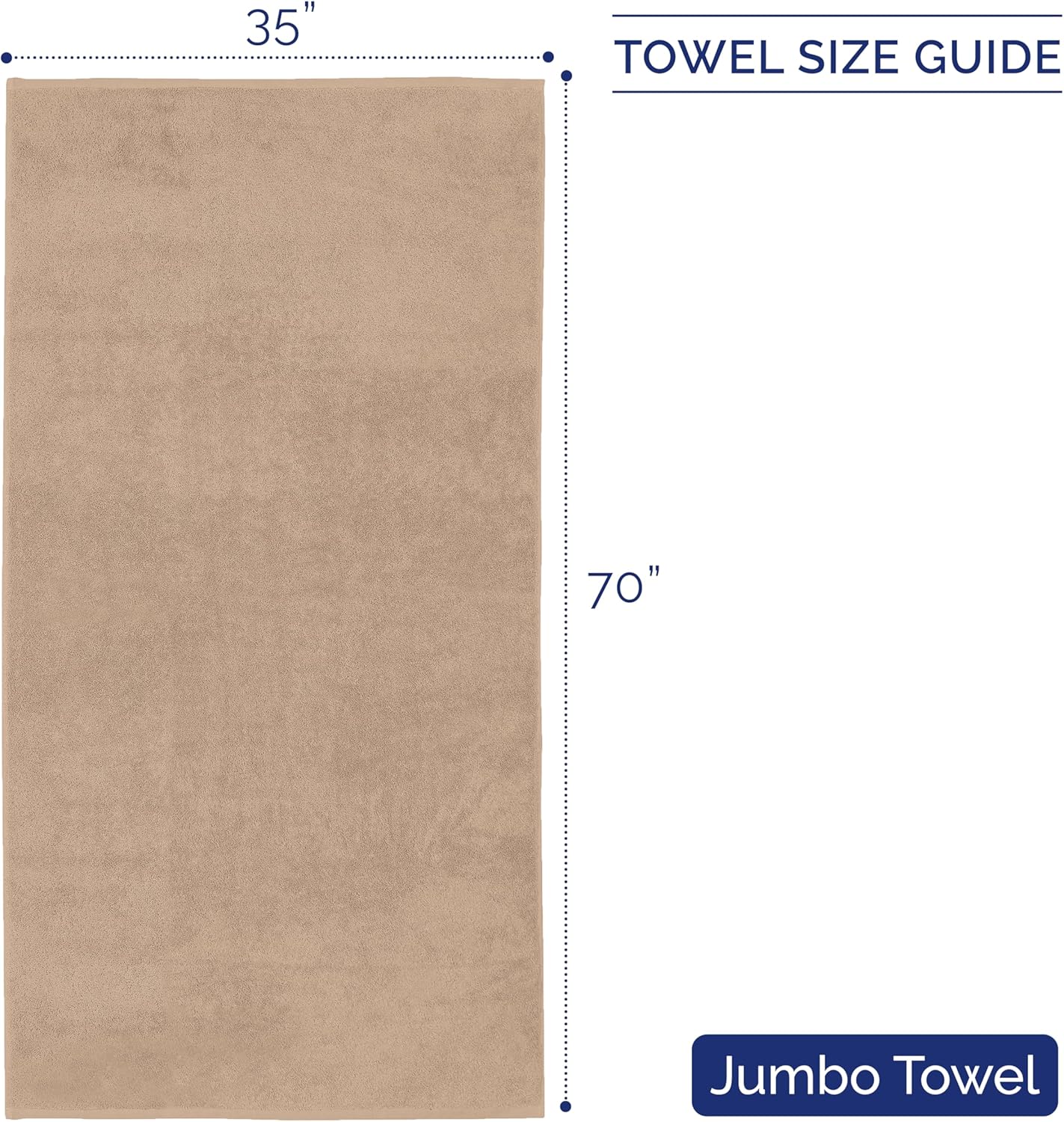 1 35 70 inch, 100% Elegant Comfort Premium Turkish Cotton Piece Jumbo Bath Towel - x Luxurious Hotel Spa Quality