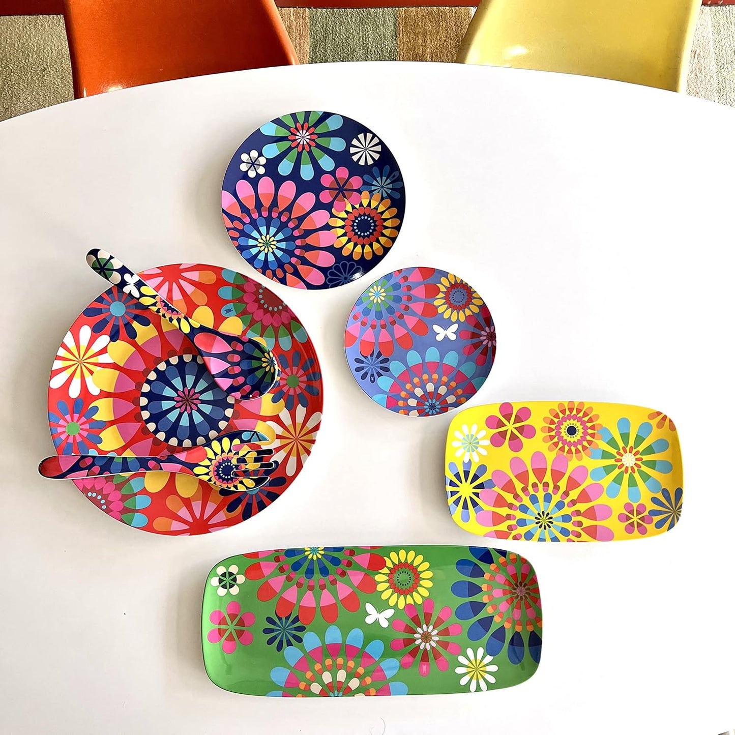 French Bull 2-Piece Salad Server Set, Melamine Dinnerware, 13" for Outdoor, Party, Festival Utensils