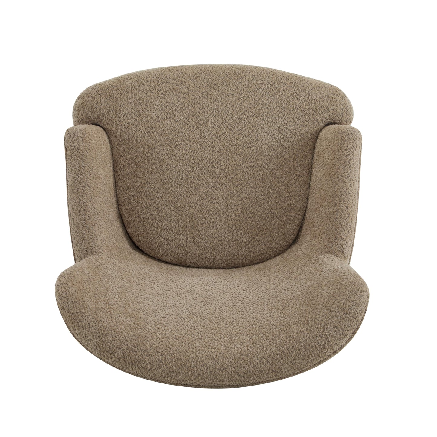 Christopher Knight Home Winnie Accent Chair and Ottoman Set, Living Room/Bedroom Wooden Comfy Reading Chair with Footrest Stool, Boucle Upholstered Wingback Single Sofa, Brown