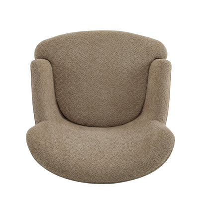 Christopher Knight Home Winnie Accent Chair and Ottoman Set, Living Room/Bedroom Wooden Comfy Reading Chair with Footrest Stool, Boucle Upholstered Wingback Single Sofa, Brown