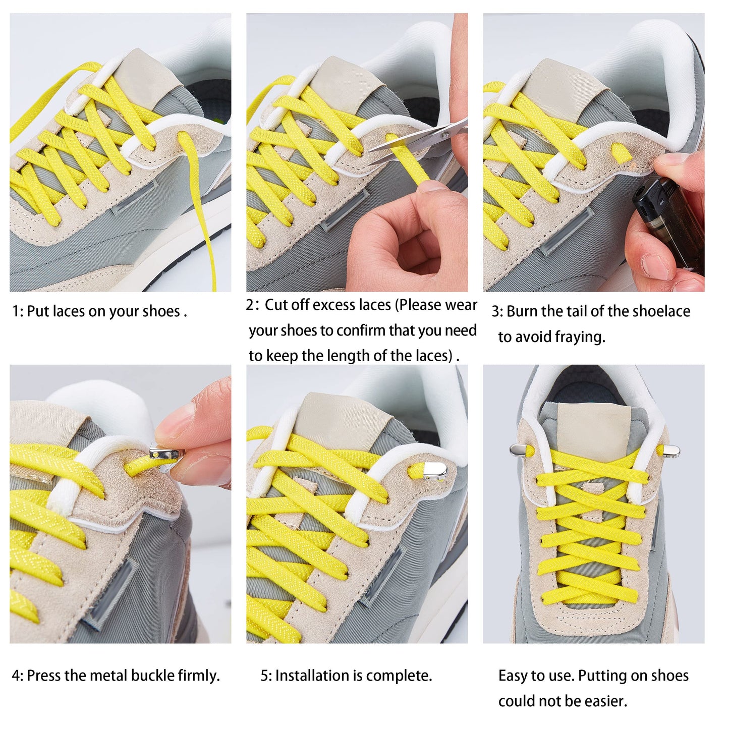 Hstgaga Elastic Shoe Laces for Kids and Adults, Tieless Shoelaces for Sneakers, Elastic No Tie Shoe Laces