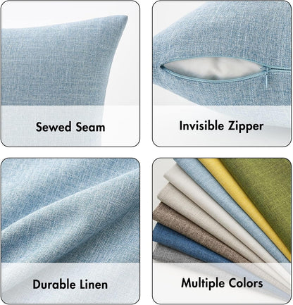26x26 Inch Pack 2 MIULEE of Decorative Linen Burlap Textured Euro Pillow Covers Farmhouse Boho Accent Pillowcases