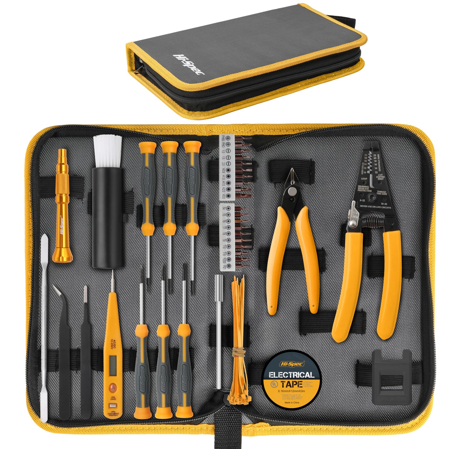 Hi-Spec 56pc Electronics Repair & Opening Tool Kit Set for Laptops, Devices, Computers, PC Building & Gaming Accessories. Precision Small Screwdrivers with Pry Tools