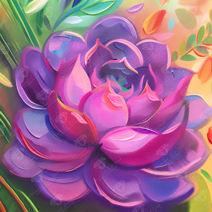 DIAMOND ART CLUB Lolite Succulent Diamond Painting Kit, Fun DIY Crafts for Adults, Round Diamond Art Canvas, 9" x 9" (22.8 cm x 22.8 cm)
