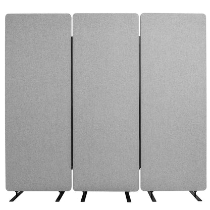 Stand Up Desk Store ReFocus Freestanding Noise Reducing Acoustic Room Wall Divider Office Partition (Cool Grey, 72" x 66", Zippered 3-Pack)