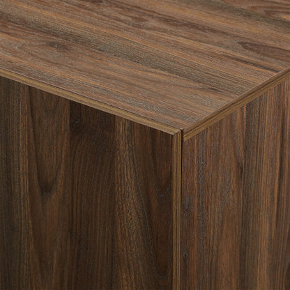 Walker Edison Liss Contemporary 4-Door Minimalist Sideboard 70 Inch Dark Walnut
