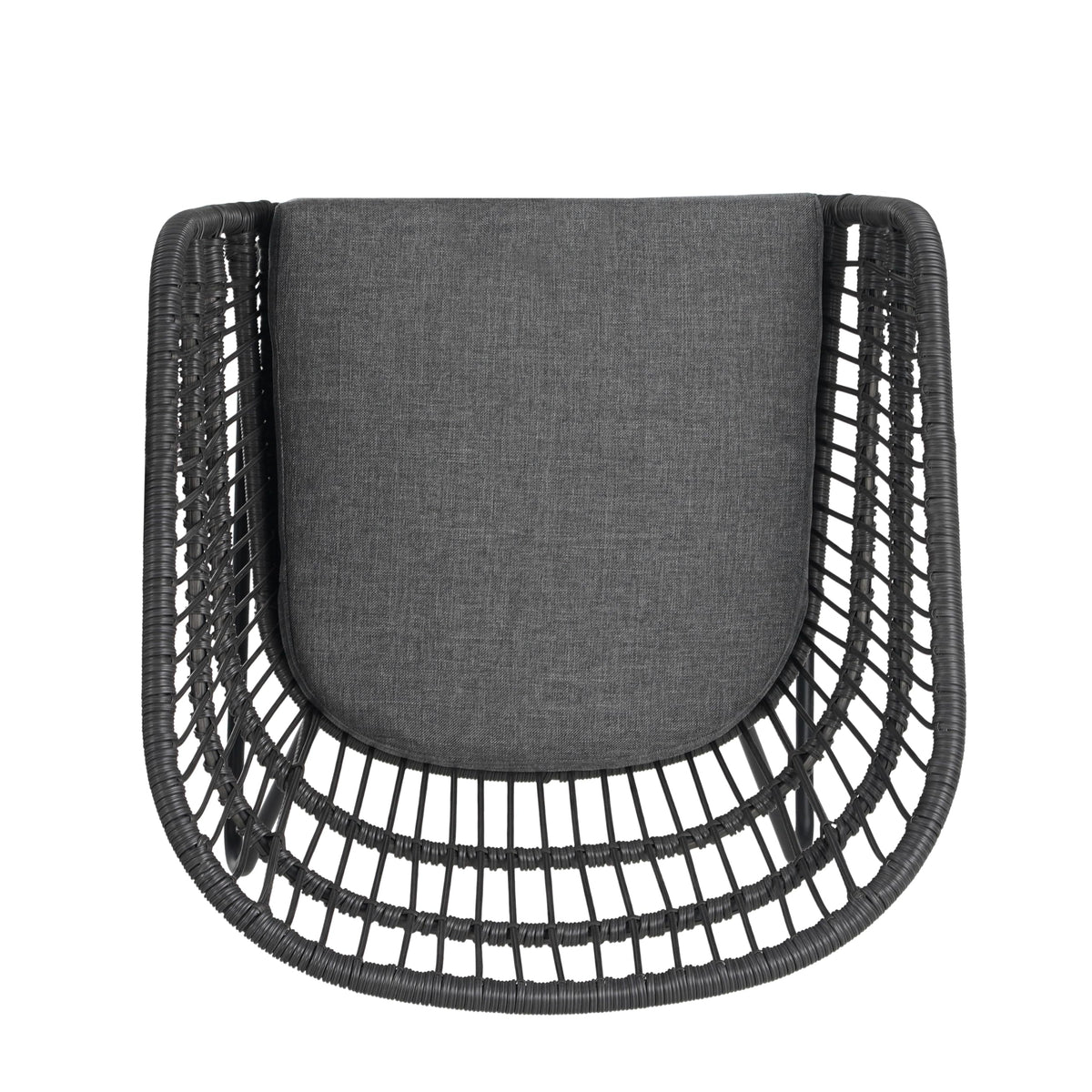 Christopher Knight Home Terry Acacia Wood Patio Dining Set for 6, Rectangular Patio Dining Table and Faux Rattan Chairs Set of 6, 7 Piece Outdoor Dining Set with Cushion and Iron Frame, Teak+Gray