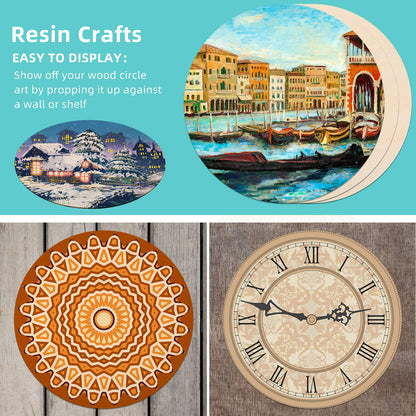 18 Inch Round Wood Circles Unfinished Wood Circles for Crafts, Door Hanger, Pyrography and Painting (5 Pieces)