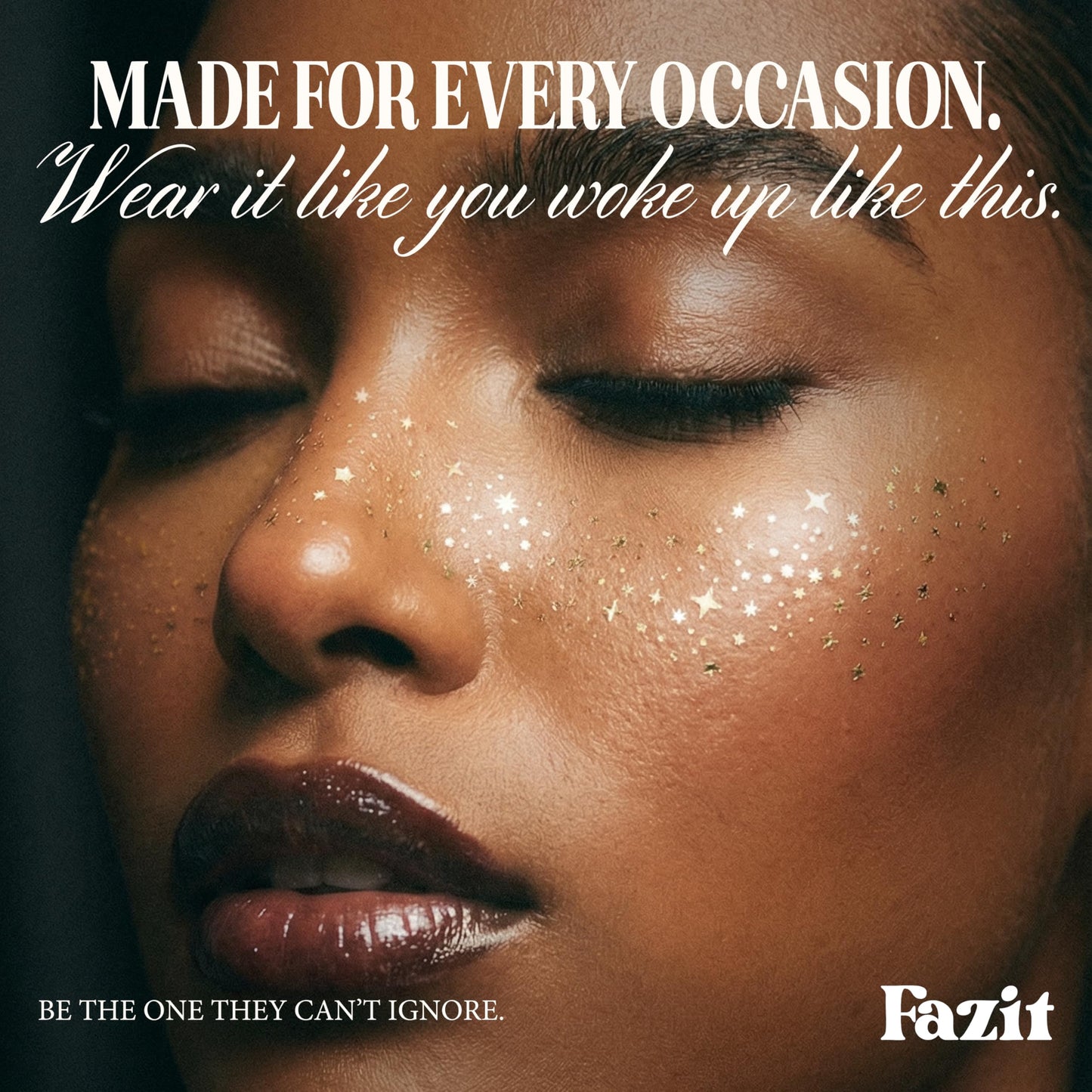 Fazit Gold Speckles - Glitter Freckle Makeup Patches - Shimmering Faux Freckles & Body Glitter - Waterproof, Long-Lasting Instant Glamour for Festivals & Parties - 6 Temporary Makeup Patches Per Pack