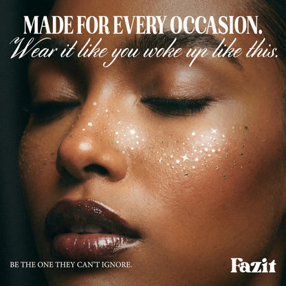 Fazit Gold Speckles - Glitter Freckle Makeup Patches - Shimmering Faux Freckles & Body Glitter - Waterproof, Long-Lasting Instant Glamour for Festivals & Parties - 6 Temporary Makeup Patches Per Pack