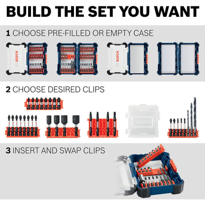 BOSCH CCSCL Large Custom Case System Storage Organizer – Durable, Customizable Empty Case for Impact Tough Driver & Drill Bits (Tool Organization Case)