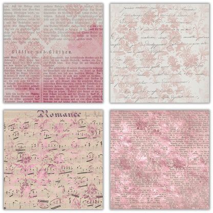 XERE 40 Sheets Pink Scrapbook Paper, 6x6 Ephemera Pattern Paper Pack for Journaling Notebooks, Sketchbook, Bookmark Making, Junk Journal, Scrapbook Art Supplies