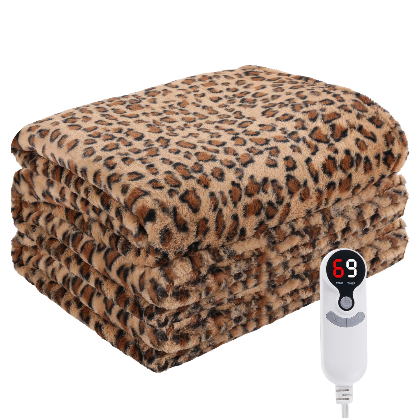 Electric Heated Blanket Full Size 72"x84", Cozy Large Oversized, 5 Heating Levels & 10 Hours Auto Off, Cozy for Bed, Sofa, & Office, Machine Washable, Purple