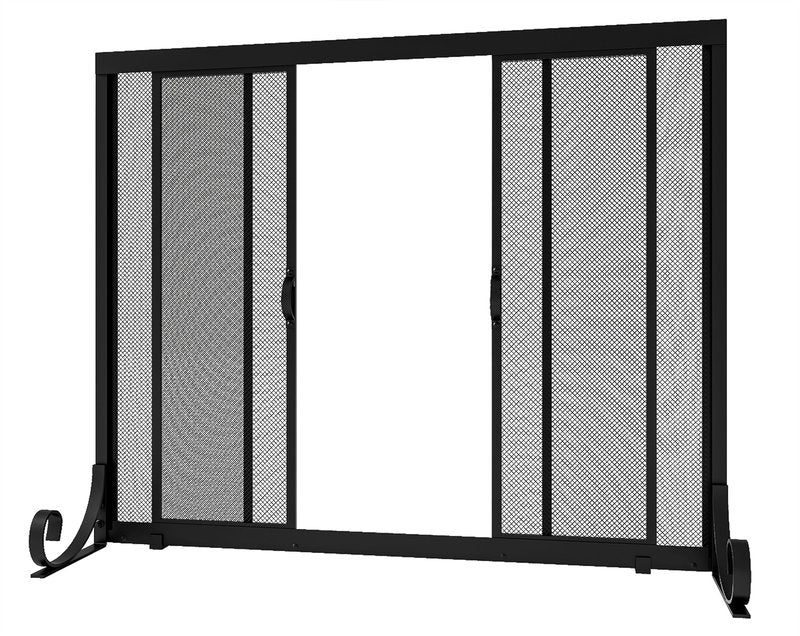 Fire Beauty Fireplace Screen, Wrought Iron Mesh, Baby Safe Spark Guard Protector with 2-Doors Large Flat Guard Screens (37.8 x 30.7 Inch)