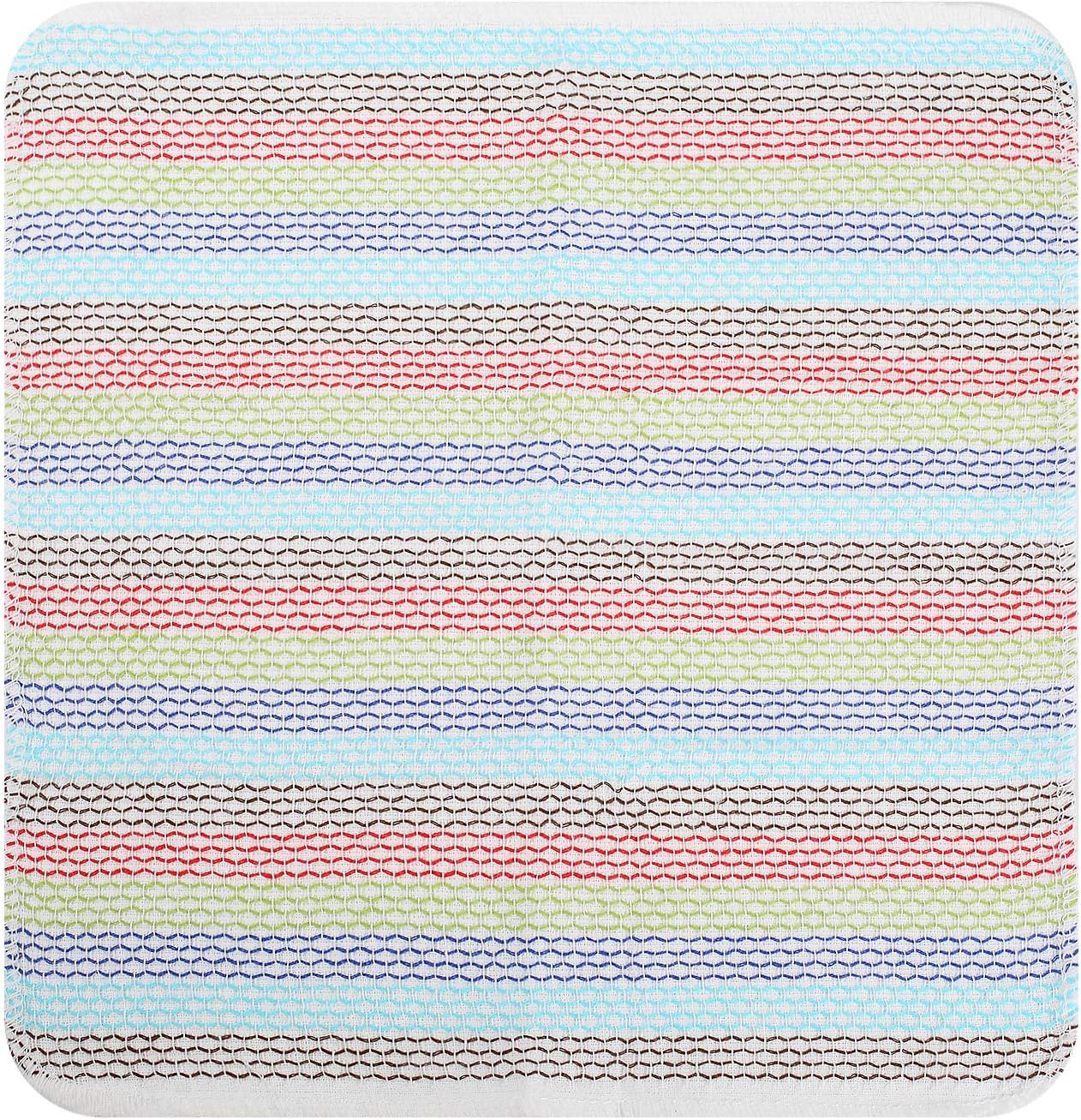 Kitchen Dish Cloths 100% Cotton Tea Towels, Soft and Absorbent, Machine Washable Set of 8 Multi Colors