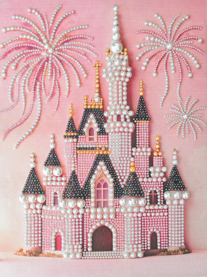 SuuTang 5D Diamond Art Pearl Painting Kits for Adults & Beginner, Special Shape Castle Beaded Art Kit 13.8x17.8inch, DIY 3D Plastic Pearl Diamond Dots Gem Art Craft, Home Wall Holiday Decor Gift