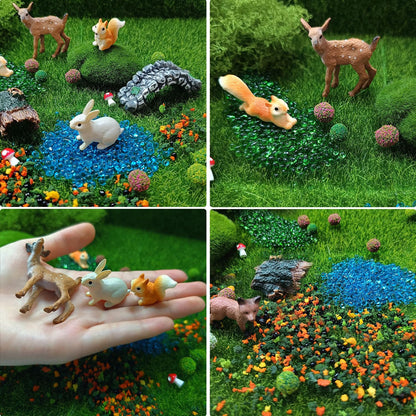 QuarenDen Fairy Garden Accessories, Decorative Sand, Grass, Moss Stick, Miniature Garden Figurines with Moss for DIY, Micro Landscape Decoration
