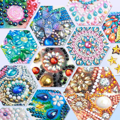 MVVMTOP Diamond Art Painting Kit, DIY Mandala 5D Special Shape Crystal Diamond Partial Diamond Art Painting Mosaic Making Craft, Suitable for Home Wall Decor Art Holiday Gift, AT127