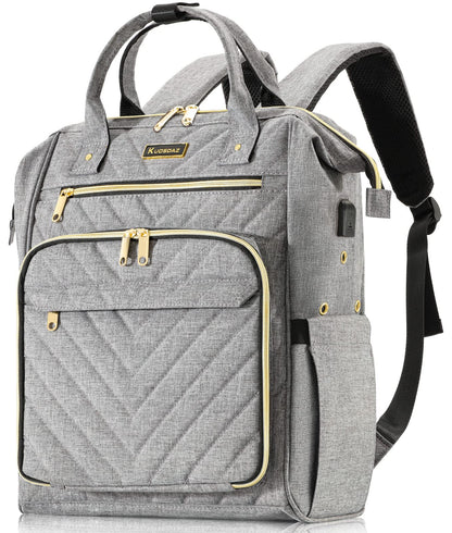 Knitting Bag Backpack, Crochet Bag Tote with USB Charging Port, Yarn Storage Organizer, Gifts for Crocheters Crochet Lovers Gift, Yarn Storage Tote Bag for Knitting & Crochet Accessories, Grey
