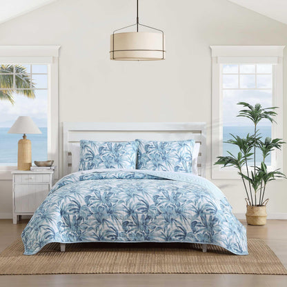 Tommy Bahama - King Quilt Set, Luxurious Bedding with Matching Shams, Coastal Inspired Room Essentials (Aubrey Blue, King)