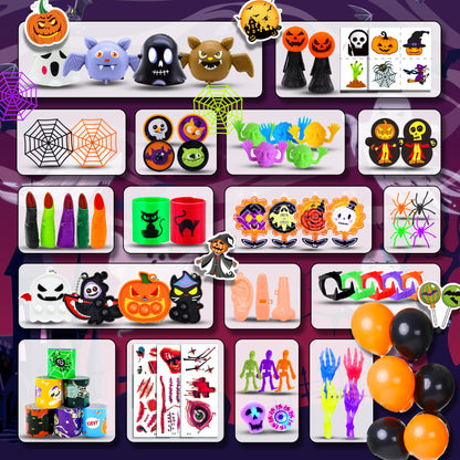 Olganicor 400PCS Halloween Party Favors for Kids, Halloween Treat Bag Fillers, Bulk Toys, Treasure Box Toys, Goodie Bag Stuffers, Carnival Prize Toy Classroom Reward