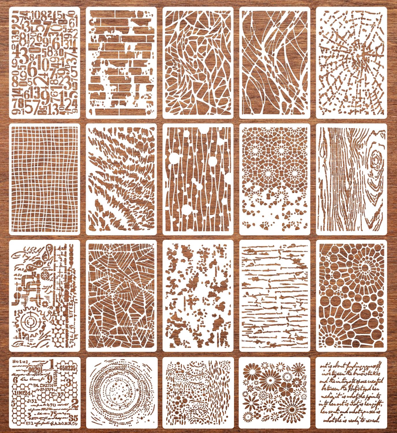 Cubist Stencils for Crafts Reusable Texture Stencils Mixed Media Layering Stencil for Painting on Wood Furniture Card Canvas Scrapbook