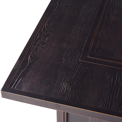 Oakland Living AZCAVE-FPT-AC Aluminum 42 in. Square Propane Beads, Lid and Fabric Cover Finish Outdoor fire Table, Antique Copper