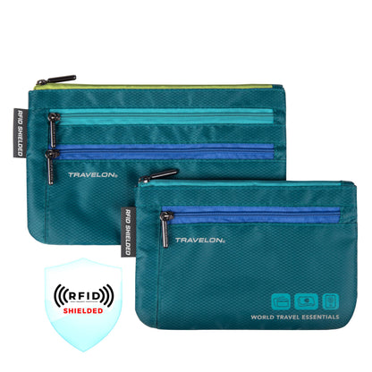 Travelon World Travel Essentials Set Of 2 Currency and Passport Organizers