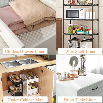 Non Adhesive Shelf Liners for Kitchen Cabinets, 11 Inch Wide X 20 Ft Waterproof Non Slip Liner