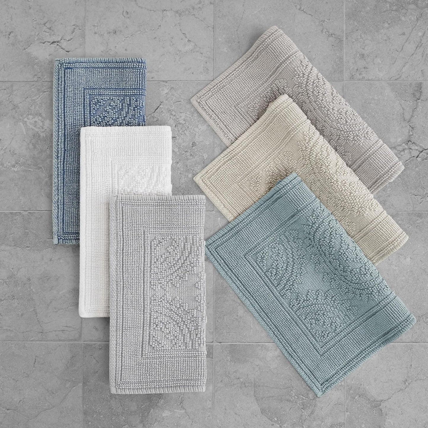 Jean Pierre New York Cotton StoneWash Medallion Bath Rug, 17x24 in., Gray