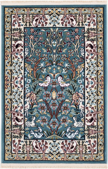 2' 2 3' Rugs.com Rabia Collection Rug x Blue Low Rug Perfect for Entryways, Kitchens, Breakfast Nooks, Accent Pieces