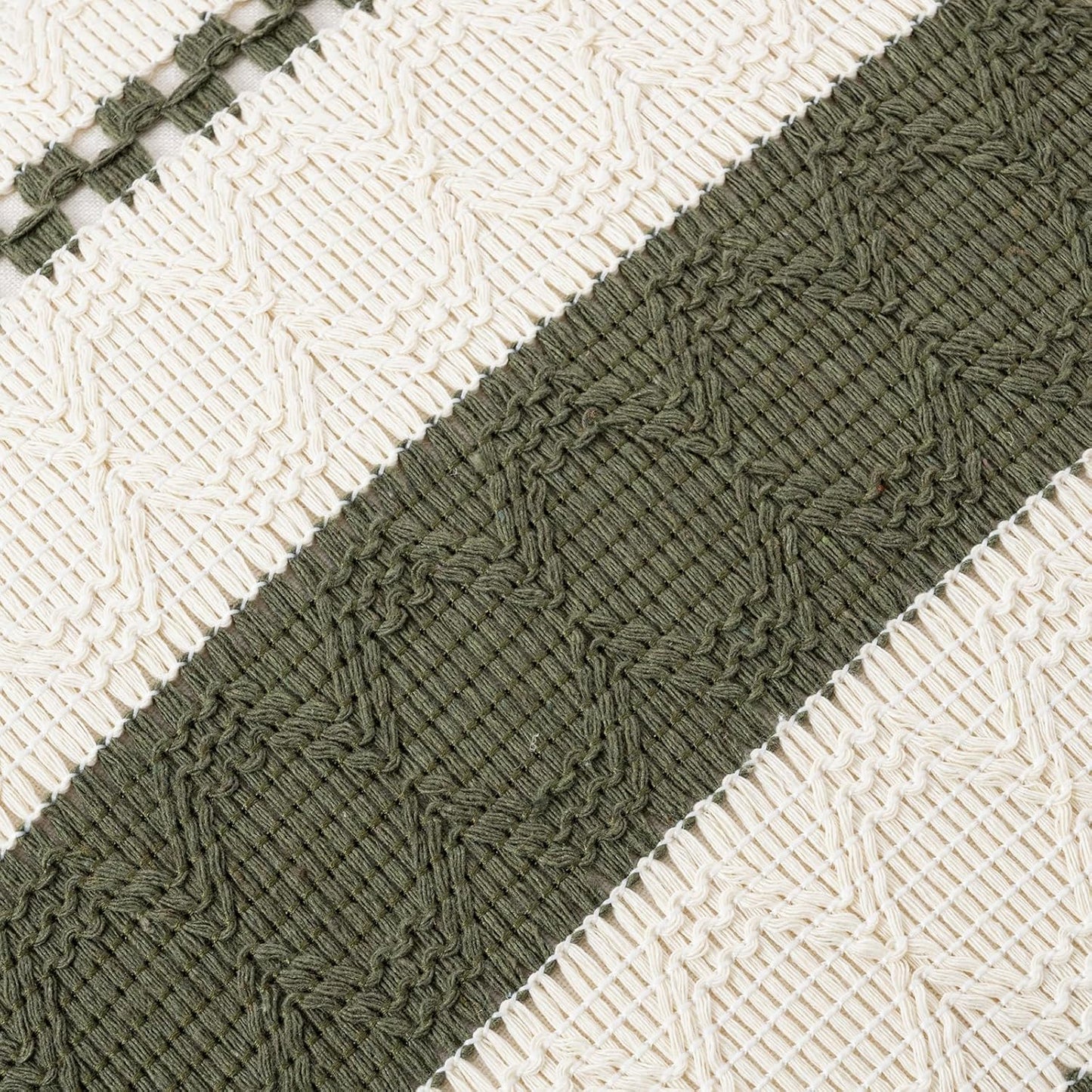 Fancy Homi Set 1 16x24 Inch of Boho Olive Green Long Lumbar Decorative Throw Pillow Cover for Couch Bed Sofa Chair