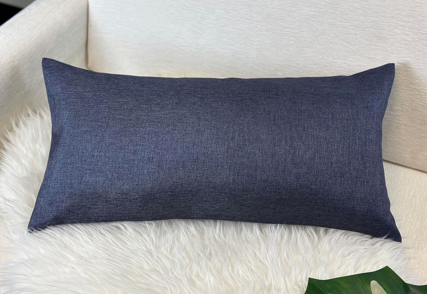 12x24 Inch 1 Aiking Home Imitation Burlap Lumbar Pillow Cover Vintage Faux Linen Rustic Natural Look, Piece Elegance