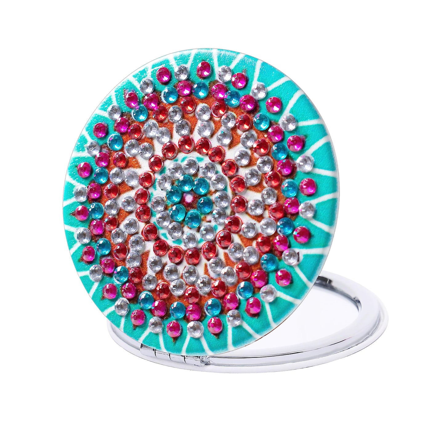 HXYQMMY 4Pcs Diamond Painting Compact Mirror Kits - DIY Pocket Mirror with Mandala Diamond Painting Cover Portable Folding Mini Makeup Mirror Diamond Art Kits for Women Gift (mirror116-119)