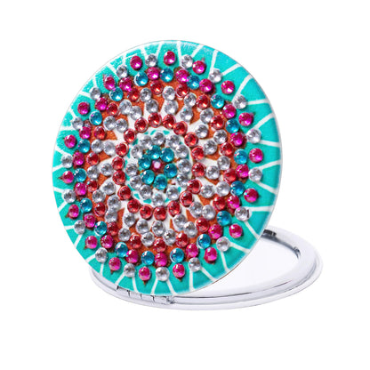 HXYQMMY 4Pcs Diamond Painting Compact Mirror Kits - DIY Pocket Mirror with Mandala Diamond Painting Cover Portable Folding Mini Makeup Mirror Diamond Art Kits for Women Gift (mirror116-119)